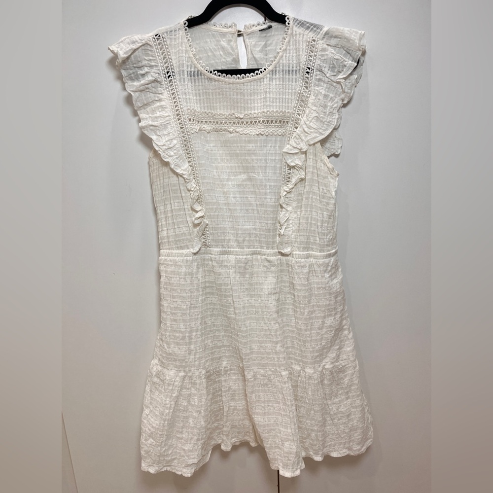 White Ruffled Sleeveless Dress